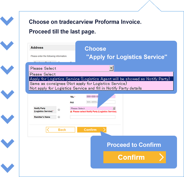 Choose on TCV Proforma Invoice.